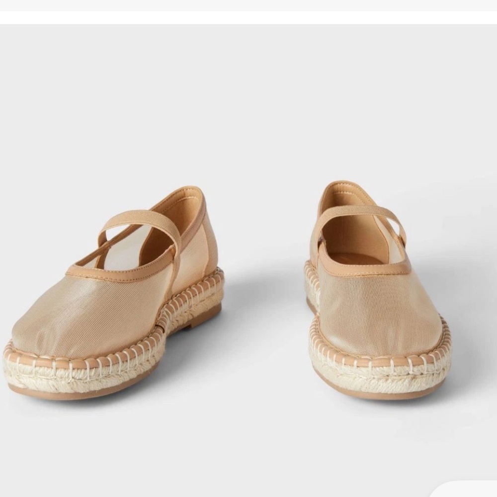 Women's Celia Mesh Mary Jane Espadrille Flat with Memory Foam Insole